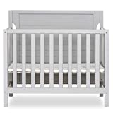Dream On Me Bellport 4 in 1 Convertible Mini/Portable Crib I Mini Baby Crib I Includes 1.5 Mattress, Pebble Grey