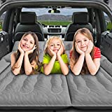 SUV Air Mattress Umbrauto Inflatable Car Air Bed 2022 Upgraded Flocking and Extra Thick Oxford Surface Car Sleeping Bed for SUV Back Seat with Electric Air Pump,3M Charging Cable, Car Strap Hanger
