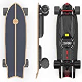 Teamgee H20mini Electric Skateboard with Remote Control Hub Motors 900W Range 18 Miles 24mph Top Speed 4 Speed Adjustment Load up to 286 Lbs 7 Ply Maple Longboard (Black)