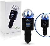 Car Air Purifier Premium Air Ionizer & Car Charger Accessory w/ Dual USB Ports - Quick Charge 3.0 - Eliminate Allergens Bad Odor Pet Smell Smoke Pollen Mold Bacteria Viruses PM2.5 & VOCs Deodorizer