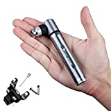 Mini Bike Pump - Fits Presta & Schrader- 160 PSI - Includes Mount Kit -Compact & Light - Bicycle Tire Pump for Road,Mountain and BMX Bikes -2.9 oz