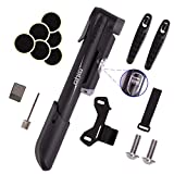 GIYO Mini Bike Pump, Portable Compact Bicycle Pump with Pressure Gauge, Tire Repair Kit, Perfect for Presta & Schrader Frame Mount for Road, Mountain & BMX Cycling, Ball Pump with Needle 120 PSI