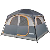UNP Tents 6 Person Waterproof Windproof Easy Setup,Double Layer Family Camping Tent with 1 Mesh Door & 5 Large Mesh Windows -10'X9'X78in(H) Gray