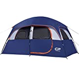 CAMPROS Tent-6-Person-Camping-Tents, Waterproof Windproof Family Tent with Top Rainfly, 4 Large Mesh Windows, Double Layer, Easy Set Up, Portable with Carry Bag - Blue