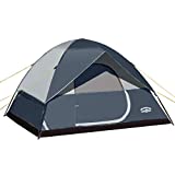 Pacific Pass Camping Tent 6 Person Family Dome Tent with Removable Rain Fly, Easy Setup for Camp Backpacking Hiking Outdoor , Navy Blue, 118.1x118.1x74.8 inches