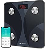 Etekcity Smart Digital Bathroom Weighing Scales with Body Fat and Water Weight for People, Bluetooth BMI Electronic Body Analyzer Machine, Black, 400 lb