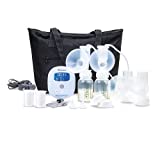 Ameda MYA Joy Plus Double Electric Rechargeable Breast Pump with Tote, Hospital Performance Breast Pump, Portable Breast Pump, Breast Pump Bag, White