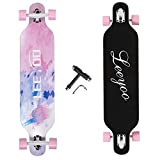 Longboard Skateboard, 41 Inch 8 Layer Natural Maple Drop Through Longboards for Kids Boys Girls Youths Beginners