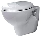 Cerastyle 018400 Lila Round Ceramic Wall Mount Toilet, White