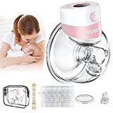 Breast Pump Electric,Wearable Breast Pump,Hands Free Breast Pump,Portable Breast Pump with 2 Modes,9 Levels,LCD Display,Memory Function Rechargeable Single Milk Extractor with Massage Mode-24mm Flange
