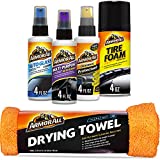 Armor All Car Wash and Car Interior Cleaner Kit, Includes Towel, Tire Foam, Glass Spray, Protectant Spray and Cleaning Spray