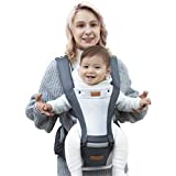 besrey Baby Carrier with Hip Seat, Ergonomic Happy Toddler Carrier Men Dad Mom, Front Kangaroo Carrier Face in Out, Infant Chest Breathable Mesh Wrap Carrier Back Wear, Breastfeed Forward