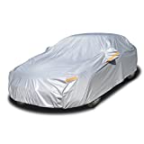 Kayme 6 Layers Car Cover Waterproof All Weather for Automobiles, Outdoor Full Cover Rain Sun UV Protection with Zipper Cotton, Universal Fit for Sedan (186-193 inch)