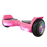 Swagtron Swagboard Twist 3 Self Balancing Hoverboard for Kids Multicolor LED Wheels and LiFePo Battery Technology, Pink