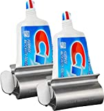 Toothpaste Squeezer Tube Roller  - Set of 2  Stainless Steel Tube Squeezer Rollers, Saves Toothpaste, Creams, Puts an end to Waste - Simple and Practical (Stainless Steel)