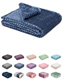 Fuzzy Blanket or Fluffy Blanket for Baby, Soft Warm Cozy Coral Fleece Toddler, Infant or Newborn Receiving Blanket for Crib, Stroller, Travel, Decorative (28Wx40L, XS-Smoked Blue)