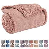 Baby Blanket or Pet Blanket, Comfy Soft Warm Blankets for Baby Girls and Boys, Dog and Cat, Plush Fleece Throw Blankets for Sofa, Couch, Travel and Camping (Streak 28' x 40', Dusty Coral)