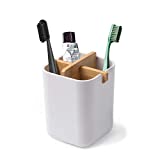 Dotodo Bamboo Toothbrush Holder | Multifunctional Electric Toothbrush Holder | Naturally Tough Eco Friendly Toothpaste Caddy Toothbrush Organizer Stand for Bathroom Vanity Countertops etc