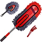Car Dusters Kit, Super Soft Microfiber Dashboard Duster, Car Duster Interior, Multi-purpose Duster With Extendable Handle, Home Kitchen Computer Air Conditioning Cleaning Brush, Car Duster Kit (3PACK)