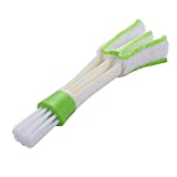 Mini Duster, Double Ended Microfiber Vent Duster & Brush, for Computer Keyboards, Fans, Air Conditions, Car Air Outlets, Quick Clean, Removable Cloth Cover, Portable & Precision Dusting Tool