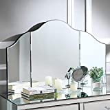 Inspired Home Hannah Frameless Modern Contemporary Tri-fold Tabletop Vanity Mirror