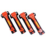 GoDeCho 4 Pack Car Emergency Escape Window Breaker and Seat Belt Cutter Hammer with Light Reflective Tape,Life Saving Survival Kit
