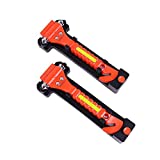 GoDeCho 2 Pack Car Safety Hammer Emergency Escape Tool with Seat Belt Cutter and Vehicle Window Glass Breaker with Light Reflective Tape