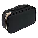 Small Cosmetic Bag,Portable Cute Travel Makeup Bag for Women and girls Makeup Brush Organizer cosmetics Pouch Bags-Black