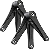FoldyLock Folding Bike Locks - Set of 2 Matching Bike Locks with 6 Identical Keys - Patented Lightweight Heavy Duty Anti Theft Locks with Carrying Cases for Bicycles and Scooters (Compact Black)