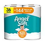 Angel Soft® Toilet Paper, 36 Mega Rolls = 144 Regular Rolls, 2-Ply Bath Tissue