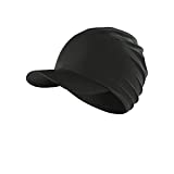 Arcweg Cycling Caps Biking Hat Uv-Protection Sweat Absorbent Cycling Hat Under Helmet Foldable Bicycle Helmet Liner Cap Golf Skull Cap for Men & Women Black