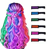 New Hair Chalk Comb Temporary Hair Color Dye for Girls Kids, Washable Hair Chalk for Girls Age 4 5 6 7 8 9 10 New Year Birthday Party Cosplay DIY Easter, Children's Day, Christmas,6 Colors
