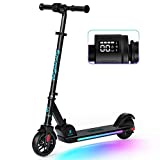 SmooSat E9 PRO Electric Scooter for Kids, Colorful Rainbow Lights, LED Display, Adjustable Speed and Height, Foldable and Lightweight Electric Scooter for Kids Age 8+ …
