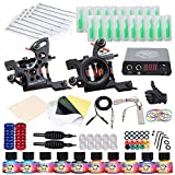 Dragonhawk Traditional Pro Complete Tattoo Kit - Two Machines Gun Easy Use 10 Color Inks Power Supplies Disposable Needles Grips Great for Beginners & Starter Tattoo Aritsts 11-85