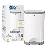 Dekor Mini Hands-Free Diaper Pail | White | Easiest to Use | Just Step – Drop – Done | Doesn’t Absorb Odors | 20 Second Bag Change | Most Economical Refill System