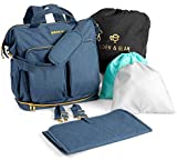 E EDEN & ELAN Diaper Bag for Twins Backpack Large Capacity for Two Babies - Twin Diaper Bag with 15 Compartments - Stylish Durable Organizer Maternity Travel Gear Insulated Pockets - Organization for Mom Dad Boy Girl Children Infant Double Sibling