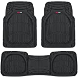 Motor Trend 923-BK Black FlexTough Contour Liners-Deep Dish Heavy Duty Rubber Floor Mats for Car SUV Truck & Van-All Weather Protection Trim to Fit Most Vehicles