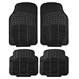 FH Group F11305BLACK Universal Fit Heavy Duty Rubber for all weather protection Black Automotive Floor Mats fits most Cars, SUVs, and Trucks, 4 Piece (Full Set Trimmable Heavy Duty)