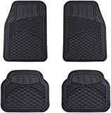 Amazon Basics 4-Piece Thick Flexible Rubber Car Floor Mat, Black