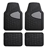 FH Group F11311GRAYBLACK Universal Fit Heavy Duty Rubber Gray Black Automotive Floor Mats fits Most Cars, SUVs, and Trucks, Full Set Trim to Fit