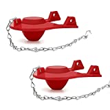 Toilet Flapper High Performance Universal Flapper for 2-Inch Flush Valves with Stainless Chain, Long Lasting Rubber-Easy to Install Red (2 inch 2pc)