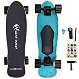 Electric Skateboard, Electric Skateboard with Remote Control for Beginners, 350W Brushless Motor, Max 12.4 MPH, Cruiser E-Ska with DIY Stickers, 3 Speed Adjustment for Kids, Teens, Students and Adults