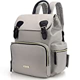 Diaper Bag Backpack, VS VOGSHOW Multifunction Stylish Travel Baby Bag with Crossbody Strap, Durable Large Maternity Nappy Bag