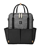 Petunia Pickle Bottom Inter Mix Backpack | Baby Bag | Diaper Bag Backpack| Baby Bottle Bag for Parents| Stylish Baby Bag Organizer| Sophisticated and Spacious Backpack for On the Go Moms | Graphite/Black
