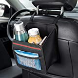 DKIIGAME Car Organizer Back Seat,Hanging Premium Car Seat Organizer,Waterproof Odorless Fabric Mini Trash Bag (Black 9X7.8 in).