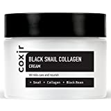 [Coxir] Black Snail Collagen Cream (50ml / 1.69 fl. oz.) |Snail mucin, Collagen, Black Beans| Paraben Free, Cruelty Free, Korean skincare