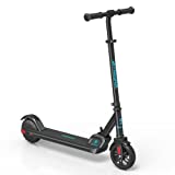 SmooSat E9 Electric Scooter for Kids, 130W Brushless Motor, Up to 10 mph, 2 Speed Modes, Visible Battery Level, Height Adjustable and Foldable for Kids Age 8 and Up (Black)