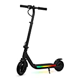 XPRIT FS-04 Electric Scooter for Kids Age 8-14, Ambient Lights, 3-Speed Gear, LED Display, 10mph Top Speed, Foldable and Adjustable Handlebar (Black)