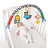VX-star Baby Travel Play Arch Stroller/Crib Accessory,Cloth Animmal Toy and Pram Activity Bar with Rattle/Squeak/Teethers(Stripe)