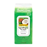 TropiClean Hypoallergenic Cleaning Wipes for Pets, 100ct - Deodorizing Wipes for Dogs, Cats, Puppies & Kittens with Allergies & Sensitive Skin - Gently Removes Dirt, Dander & Odor - Fragrance Free